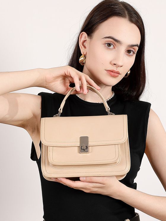 Elova Handcrafted Genuine Leather Crossbody Bag in Black - E683 view 5