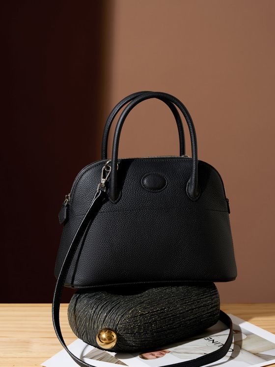 Elova Handcrafted Genuine Leather Bag in Black - E406 view 8