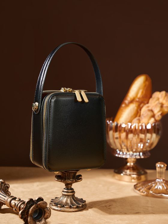 Elova Handcrafted Genuine Leather Crossbody Bag in Black - E294 view 4