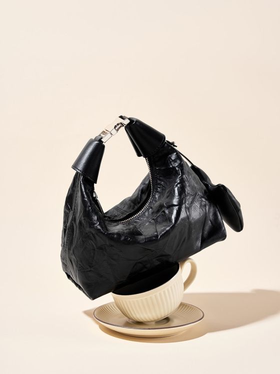 Elova Handcrafted Genuine Leather Crossbody Bag in Black - E197 view 7