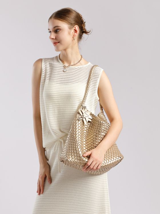 Elova Handcrafted Genuine Leather Tote Bag in Blue - E718 view 5