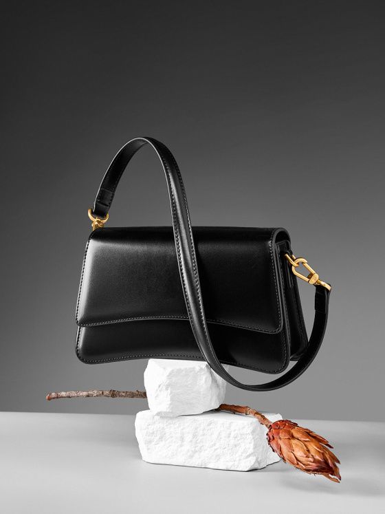 Elova Handcrafted Genuine Leather Crossbody Bag in Black - E228 view 5