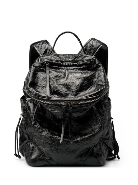 Elova Handcrafted Genuine Leather Backpack in Black - E547 view 6
