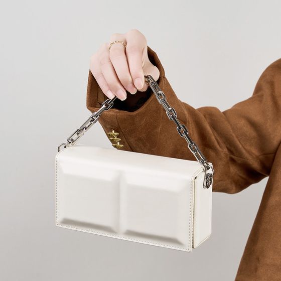 Elova Handcrafted Genuine Leather Crossbody Bag in White - E188 view 5