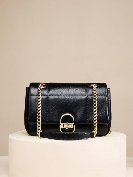 Elova Handcrafted Genuine Leather Crossbody Bag in Black - E390 view 6