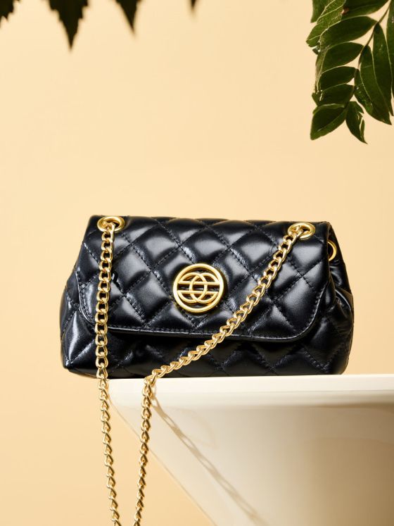 Elova Handcrafted Genuine Leather Crossbody Bag in Black - E445 view 7