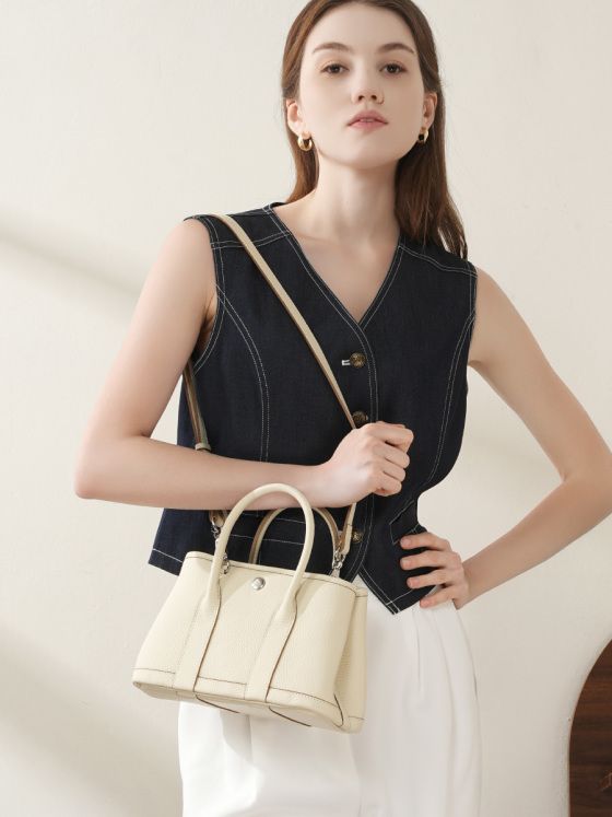 Elova Handcrafted Genuine Leather Crossbody Bag in White - E603 view 6