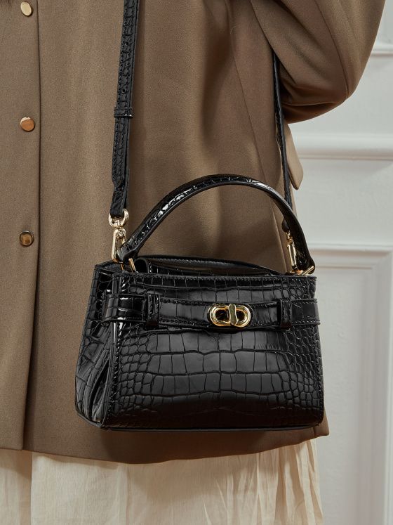 Elova Handcrafted Genuine Leather - Crossbody Bag in Black - E765 view 4