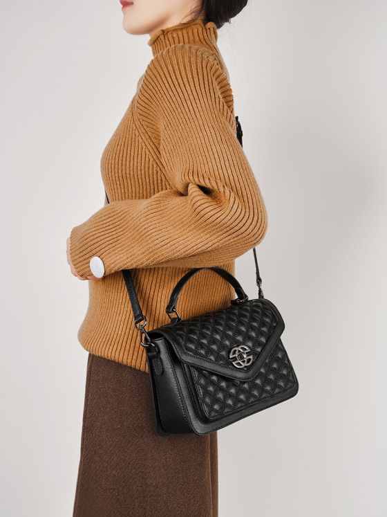 Elova Handcrafted Genuine Leather Crossbody Bag in Black - E248 view 2