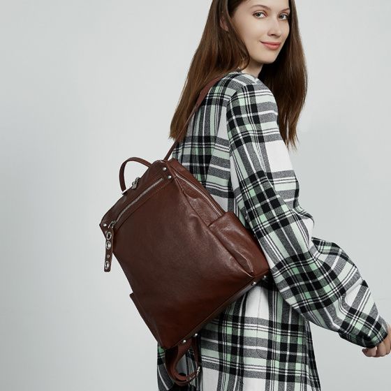 Elova Handcrafted Genuine Leather Bag in Black - E639 view 6