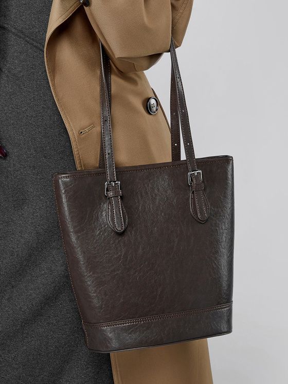 Elova Handcrafted Genuine Leather Tote Bag in Black - E538 view 3