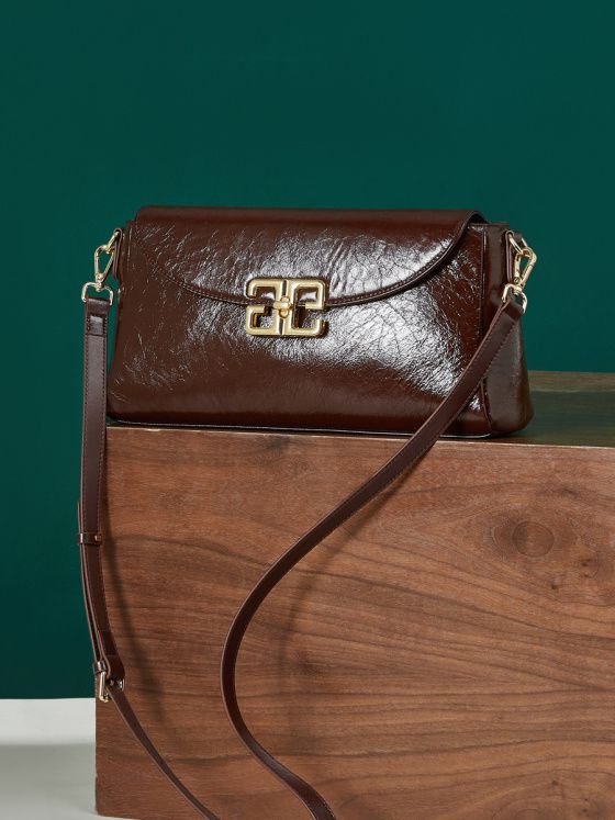 Elova Handcrafted Genuine Leather Crossbody Bag in Black - E478 view 6