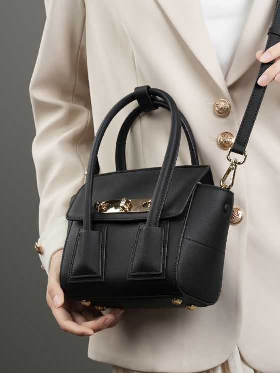 Elova Handcrafted Genuine Leather Crossbody Bag in Black - E447 view 6