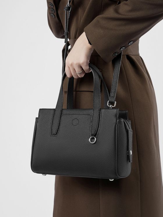 Elova Handcrafted Genuine Leather Crossbody Bag in Black - E507 view 6