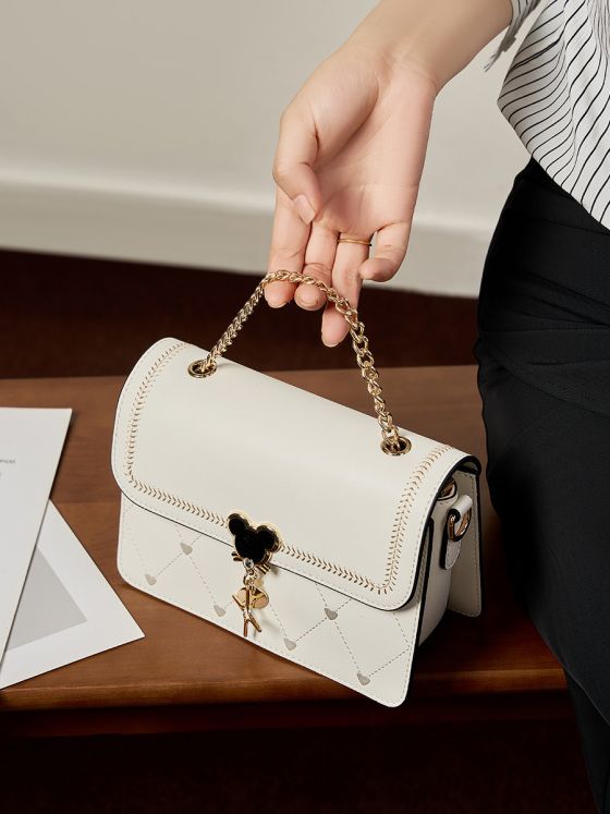 Elova Handcrafted Genuine Leather Crossbody Bag in White - E415 view 3