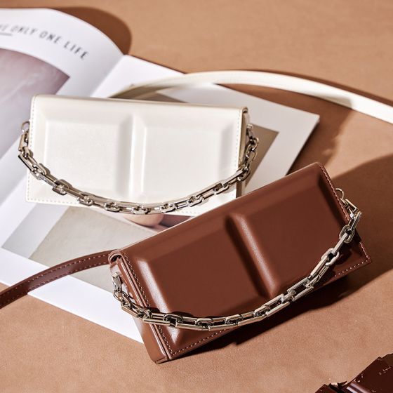 Elova Handcrafted Genuine Leather Crossbody Bag in White - E188