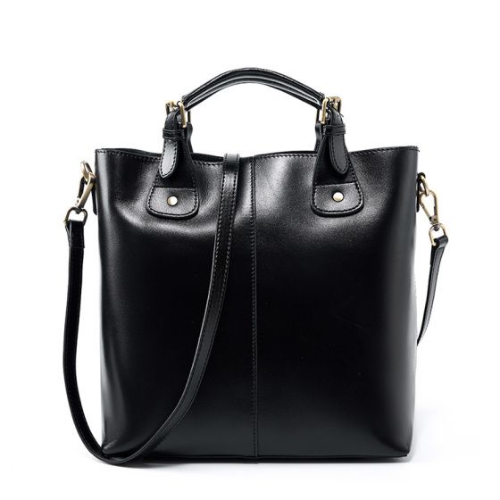 Elova Handcrafted Genuine Leather Bag in Black - E397 view 4
