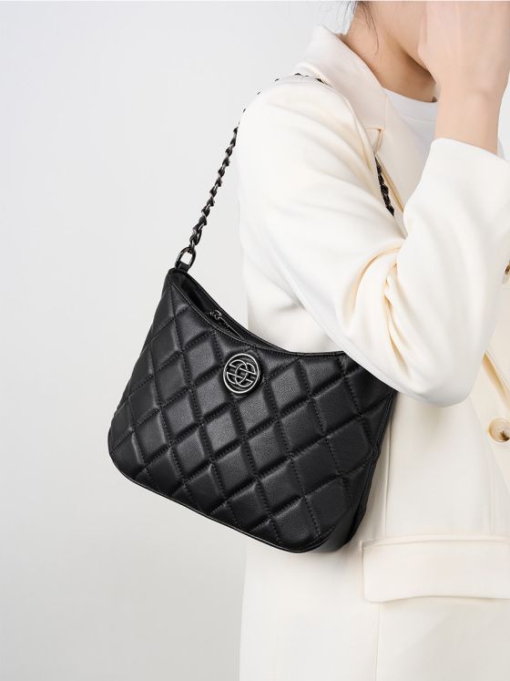 Elova Handcrafted Genuine Leather Crossbody Bag in Black - E182 view 3