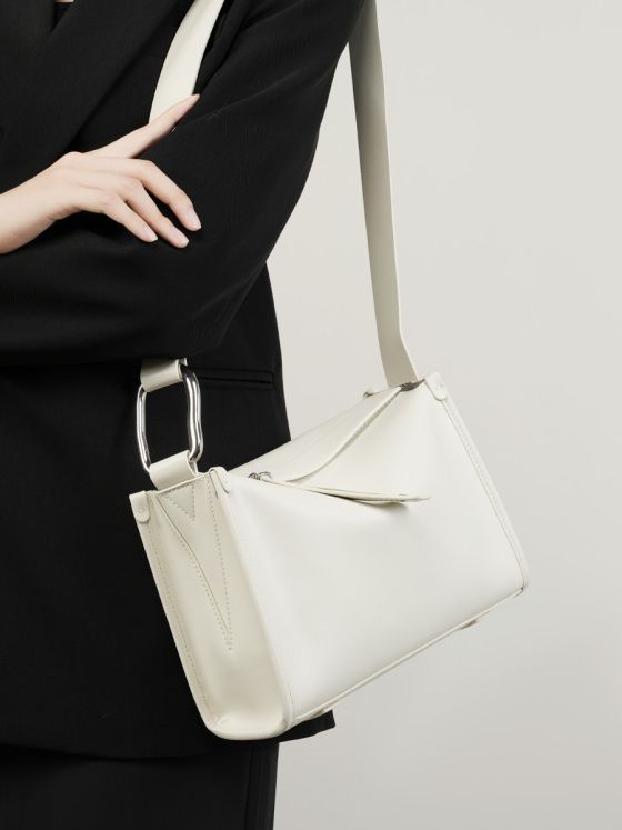 Elova Handcrafted Genuine Leather - Bag in White - E434 view 6