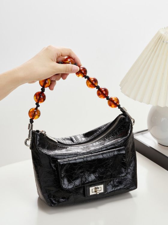 Elova Handcrafted Genuine Leather Crossbody Bag in Black - E474 view 3