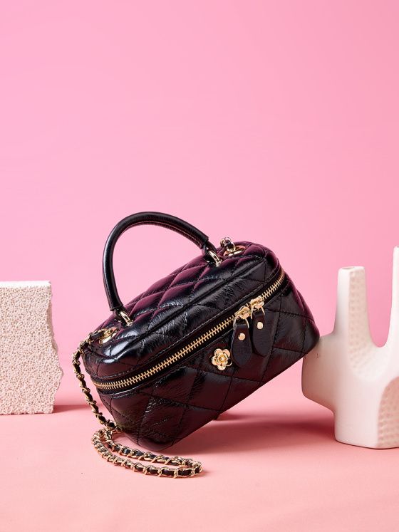 Elova Handcrafted Genuine Leather Crossbody Bag in Black - E296 view 6