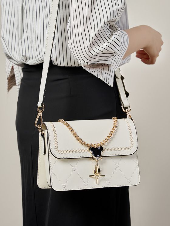 Elova Handcrafted Genuine Leather Crossbody Bag in White - E415 view 4