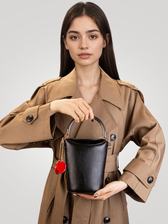 Elova Handcrafted Genuine Leather Crossbody Bag in Black - E727 view 6