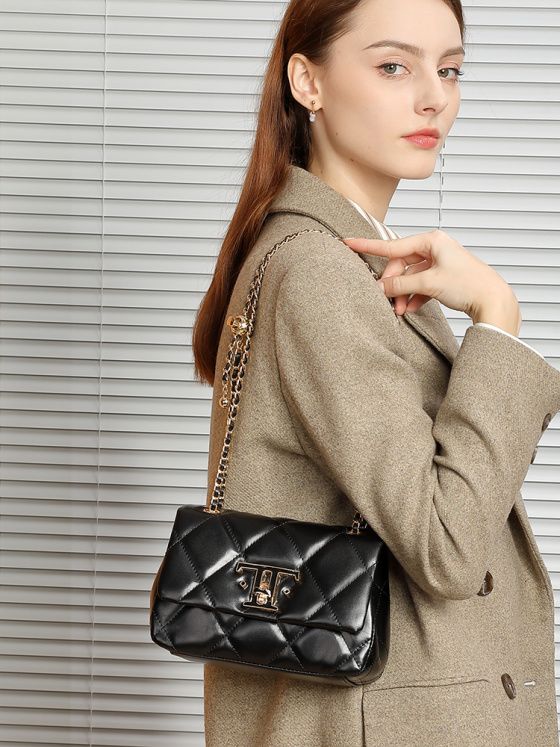 Elova Handcrafted Genuine Leather Crossbody Bag in Black - E564 view 5