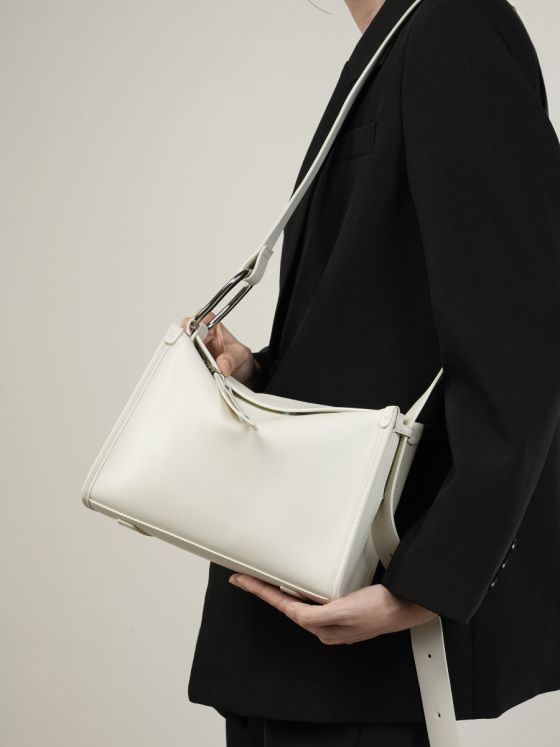 Elova Handcrafted Genuine Leather - Bag in White - E434 view 5