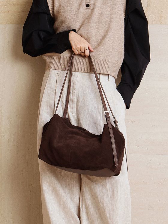 Elova Handcrafted Genuine Leather Tote Bag in Brown - E737 view 4