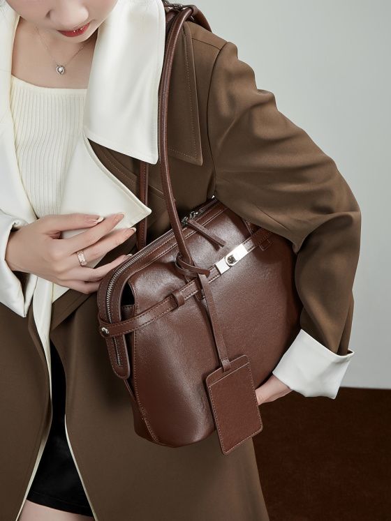 Elova Handcrafted Genuine Leather Tote Bag in Black - E789 view 7