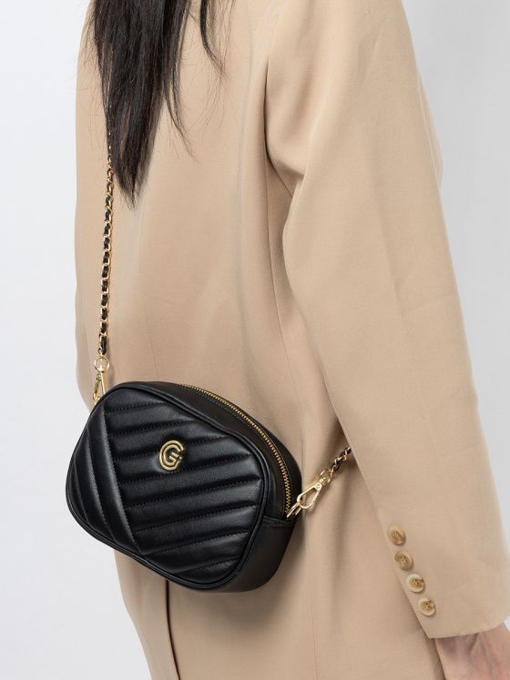 Elova Handcrafted Genuine Leather Crossbody Bag in Black - E699 view 6