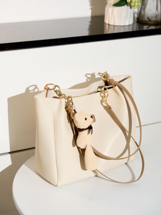 Elova Handcrafted Genuine Leather Tote Bag in White - E617 view 6