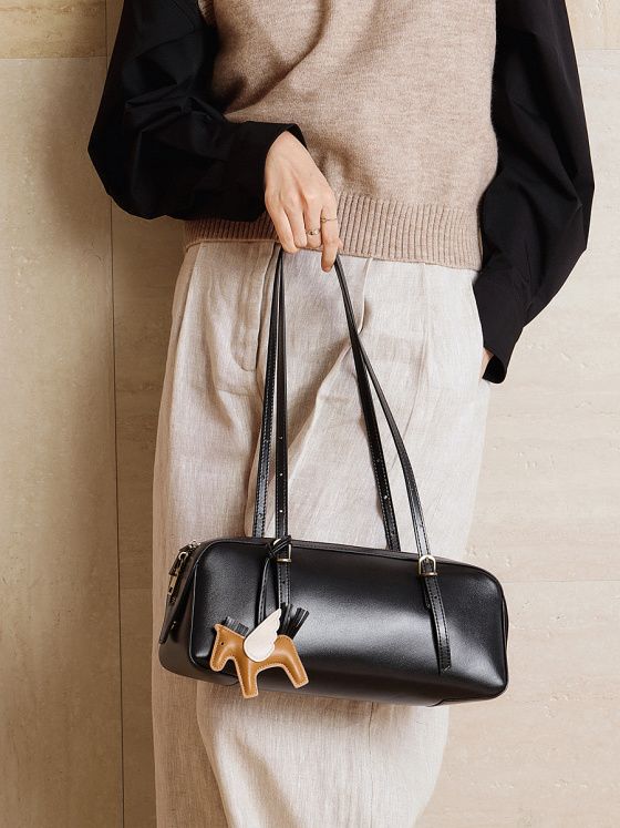 Elova Handcrafted Genuine Leather Bag in Black - E740 view 6