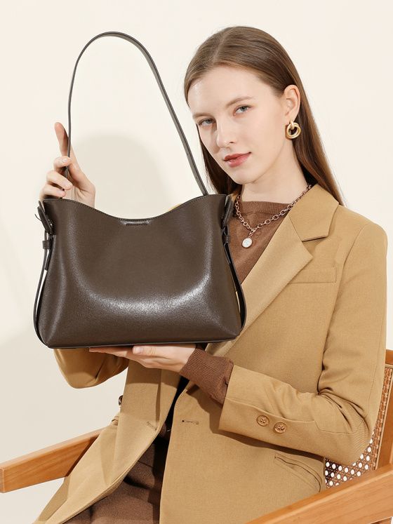 Elova Handcrafted Genuine Leather Tote Bag in Black - E574 view 3