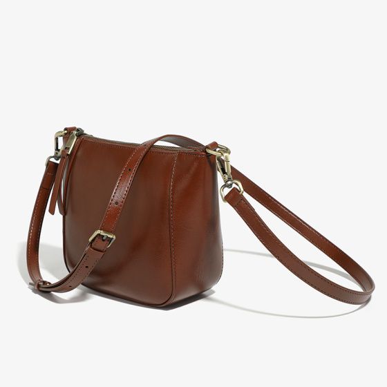 Elova Handcrafted Genuine Leather Crossbody Bag in White - E194 view 7