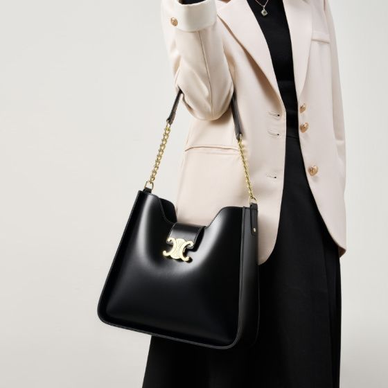 Elova Handcrafted Genuine Leather Bag in Black - E543 view 4