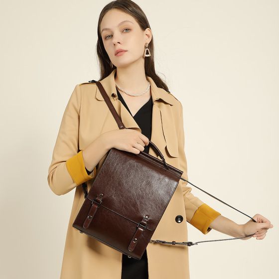 Elova Handcrafted Genuine Leather Backpack in Black - E173 view 4