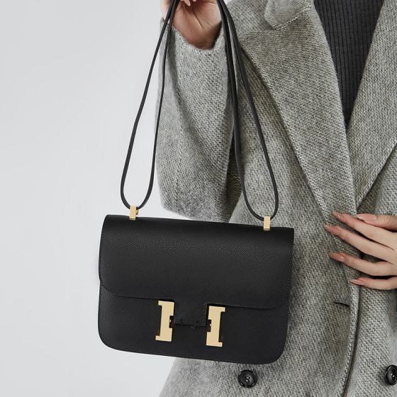 Elova Handcrafted Genuine Leather - Crossbody Bag in Black - E482 view 2