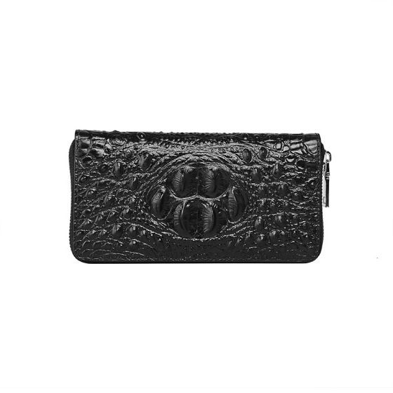 Elova Handcrafted Genuine Leather Clutch Bag in Black - E172 view 5