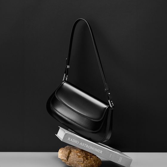 Elova Handcrafted Genuine Leather Crossbody Bag in Black - E227 view 4