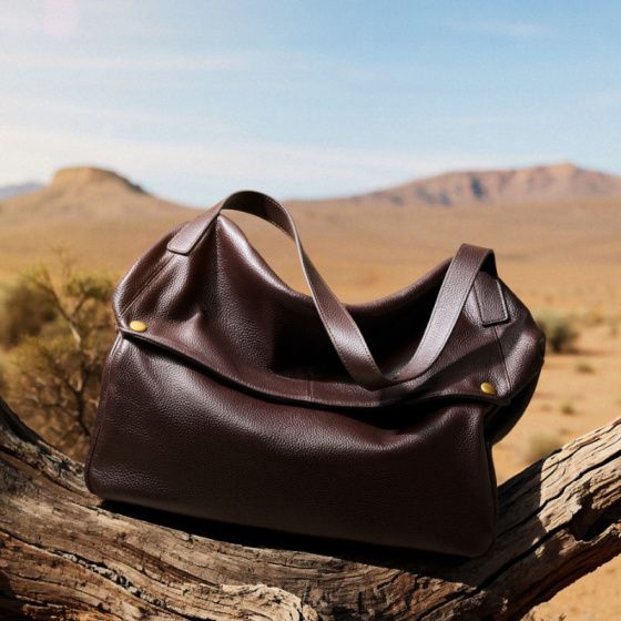 Elova Handcrafted Genuine Leather Tote Bag in Black - E566 view 6