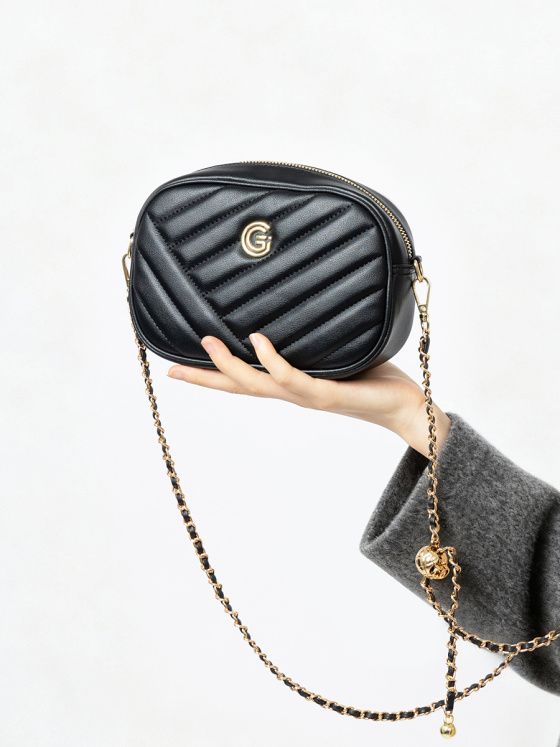 Elova Handcrafted Genuine Leather Crossbody Bag in Black - E797 view 4