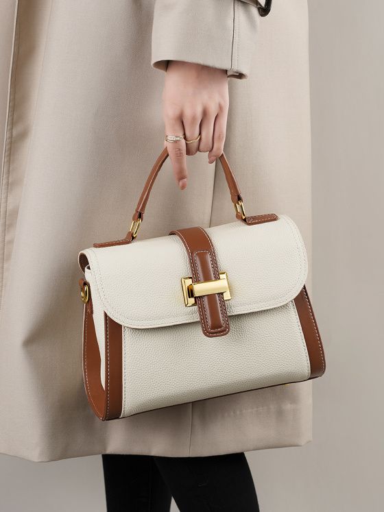 Elova Handcrafted Genuine Leather Crossbody Bag in White - E281 view 5