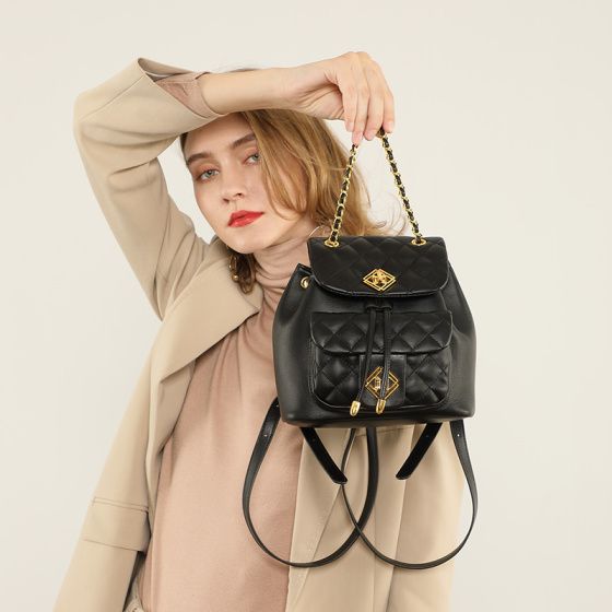 Elova Handcrafted Genuine Leather Bag in Black - E317 view 2