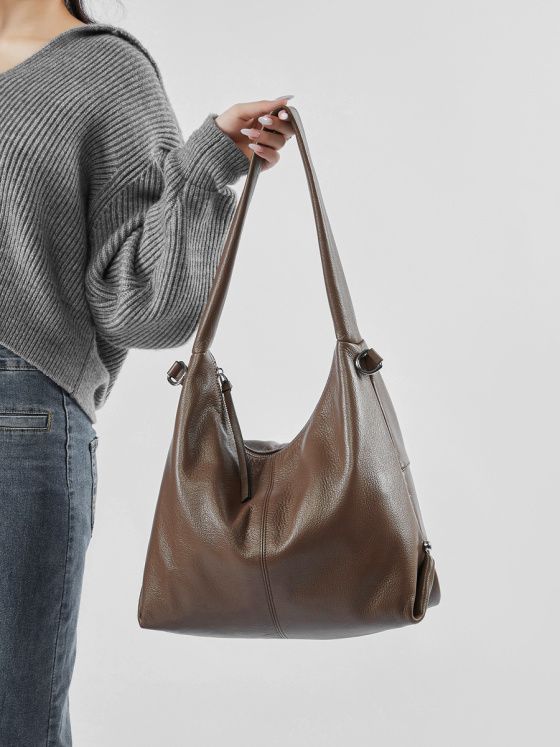 Elova Handcrafted Genuine Leather Tote Bag in Black - E467 view 4