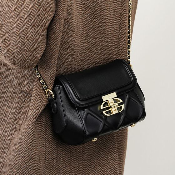 Elova Handcrafted Genuine Leather Crossbody Bag in Black - E352 view 3