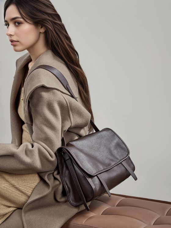 Elova Handcrafted Genuine Leather Crossbody Bag in Black - E810 view 7