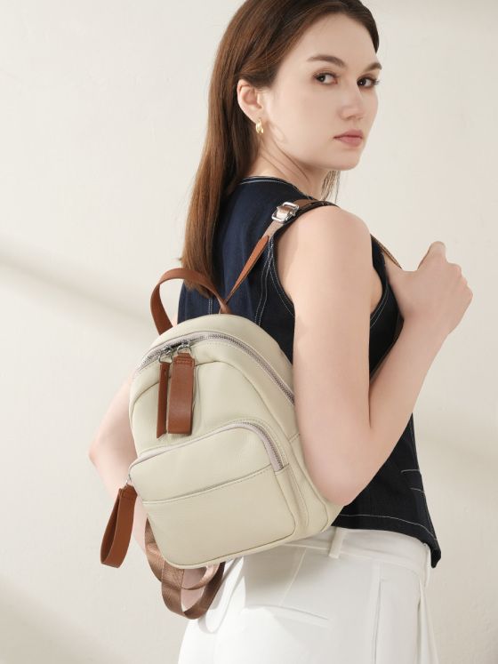 Elova Handcrafted Genuine Leather Backpack in Black - E616 view 4