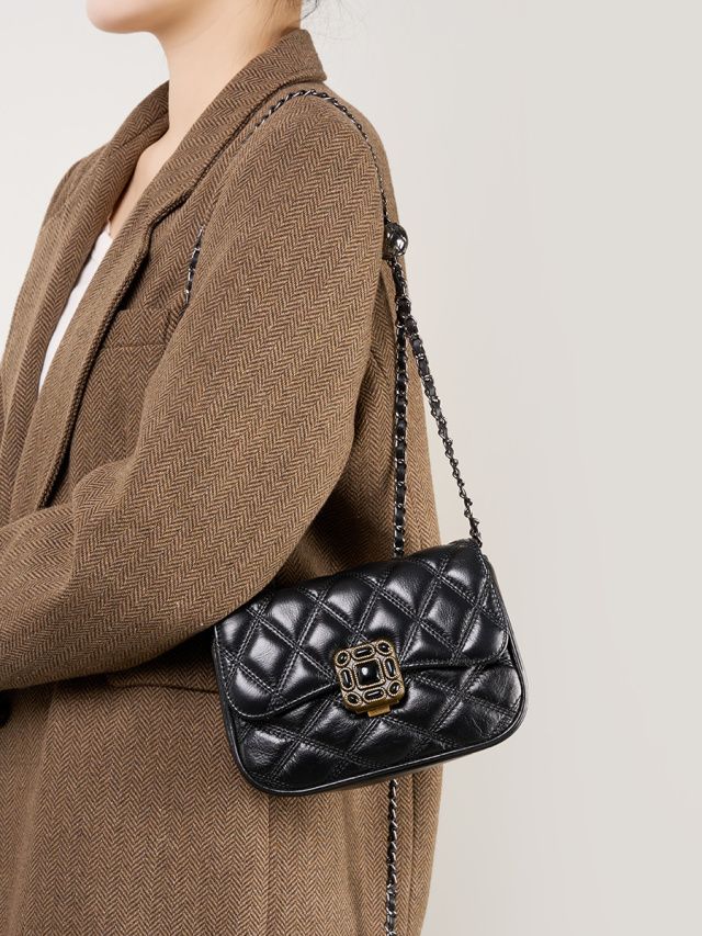 Elova Handcrafted Genuine Leather Crossbody Bag in Black - E236 view 8